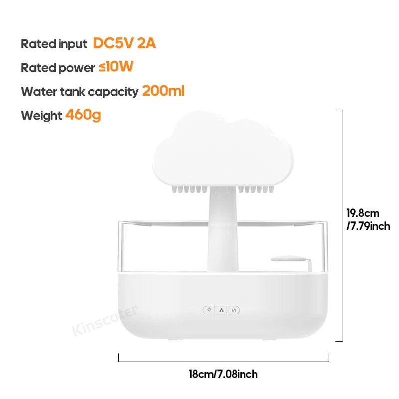 Rain Clouds Aroma Diffuser Zen Raindrops Air Humidifier Essential Oil Diffuser USB Desktop Ultrasonic Sprayer