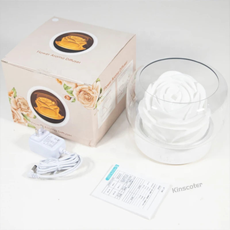 400Ml Flower Aroma Diffuser Electric Mist Maker Aromatherapy Essential Oil Air Humidifier for Holidays Gift