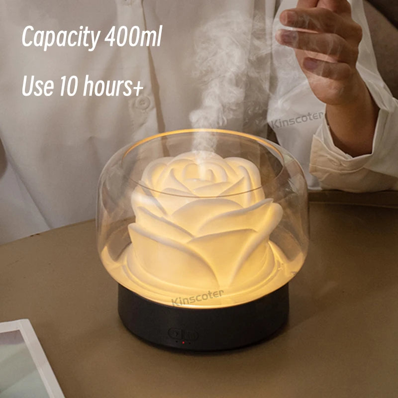 400Ml Flower Aroma Diffuser Electric Mist Maker Aromatherapy Essential Oil Air Humidifier for Holidays Gift