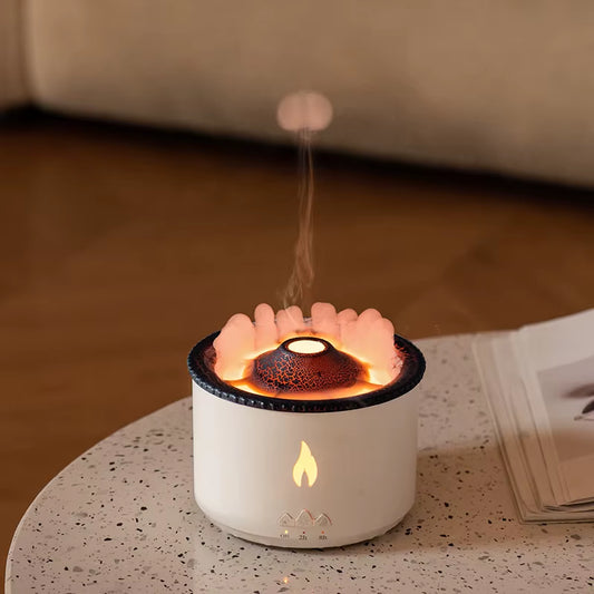 Volcano Fire Flame Air Humidifier Aroma Diffuser Essential Oil with Remote Control Jellyfish for Home Perfume Cool Mist Maker